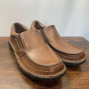 Streetcars Carrera Men's Round Toe Slip-On Leather Casual Shoes Brown Size 8.5M